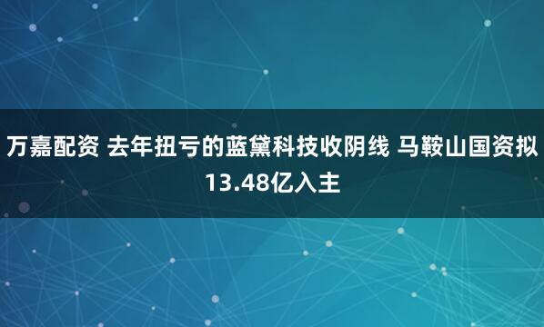 万嘉配资 去年扭亏的蓝黛科技收阴线 马鞍山国资拟13.48亿入主